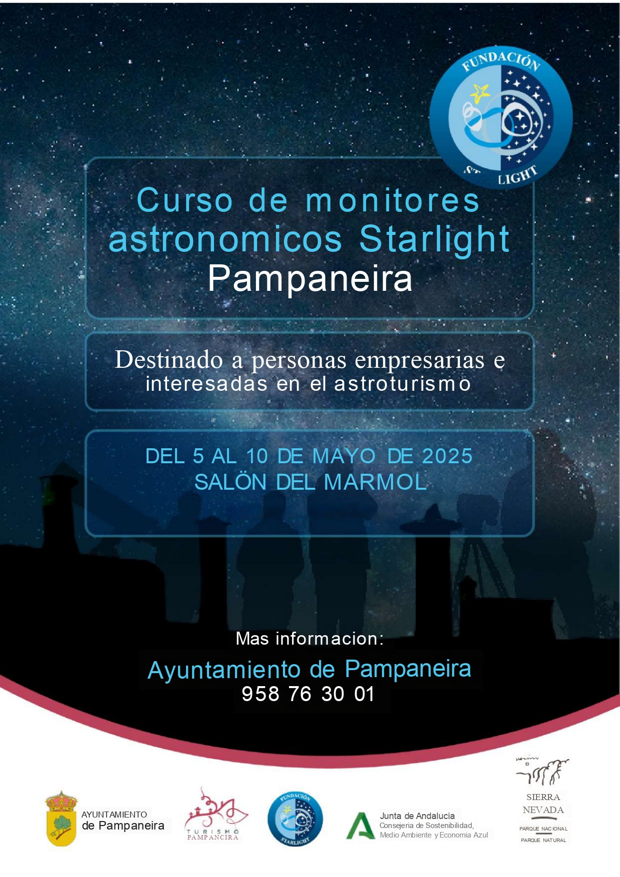 Cartel Curso emprendimiento en Astroturismo Pampaneira