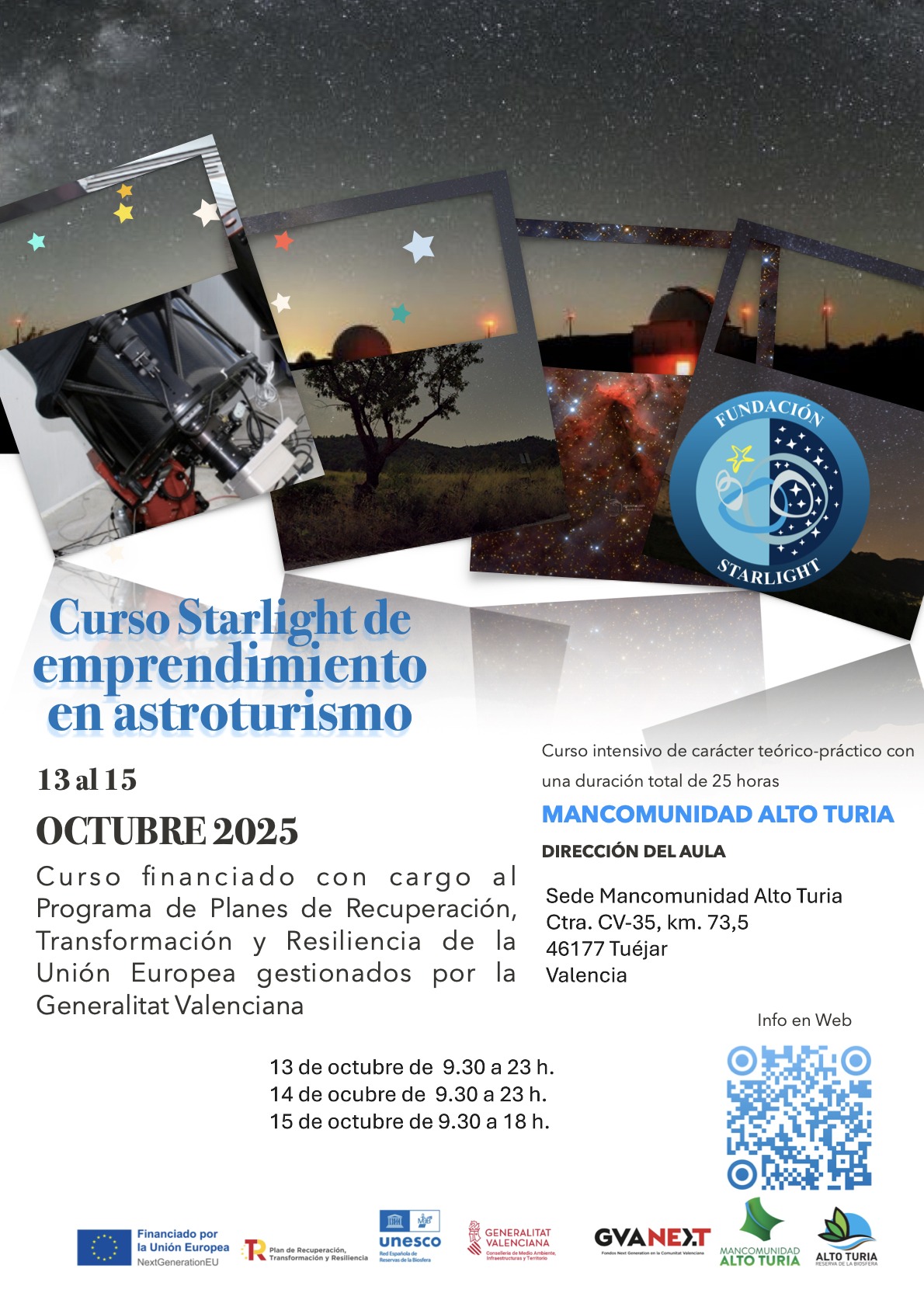 Curso de emprendimiento en astroturismo en Alto Turia
